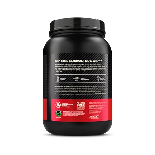 Optimum Nutrition (ON) Gold Standard 100% Whey (2 lbs/907 g) (Double Rich Chocolate) Protein Powder for Muscle Support & Recovery, Vegetarian - Primary Source Whey Isolate