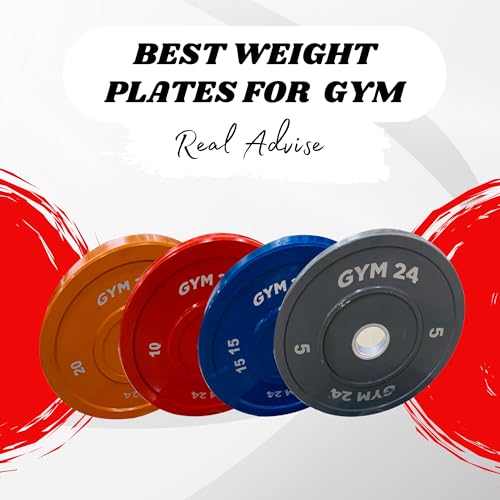 GYM24 Olympic Size Colour Bumper Plates for Weight Lifting (Dia 50mm) (7.5 kg, Red)