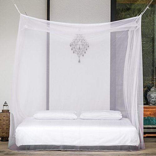 Divayanshi Mosquito Net for King Size Single Bed Extra Large Size Polycotton (White, 5x7)