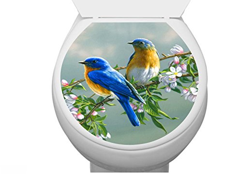 Asmi Collections Toilet Seat Wall Stickers Beautiful Birds