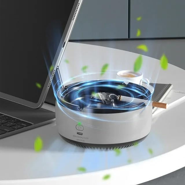 Homely Haven 2-in-1 Smart Electric Ashtray & Air Purifier | USB Chargeable Smokeless Ashtray | Soot Free Indoor Outdoor Smoke Removal Ashtray | Cigarettes Tray in Home Car Office (Multicolour 1-Pcs)