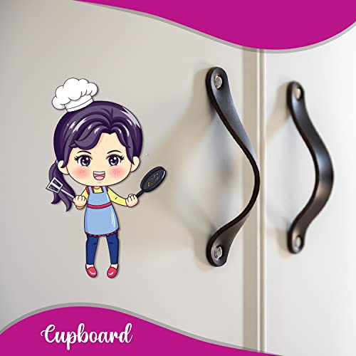 Bhai Please Female Chef Wooden Fridge Magnet - Kitchen, Cooking and Bar Gifts and Decorations