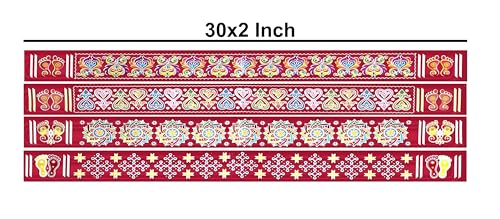 ABS HERBALS : Rangoli/Kolam Sticker/Traditional Handmade Kolam Art/Design Sticker for : Pooja Room, Home Entrance, Tile, Floor, (. Pack of 4 Pics (RP4) .)