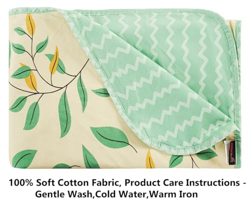 BSB HOME Cotton Super Soft Brushed Microfiber Cotton 2 Layer Breathable Double Bed Dohar Lightweight Summer | AC | All Season Blanket Dohar 84X96(Inches) 213X243(CM) Cotton Pista & Light Green