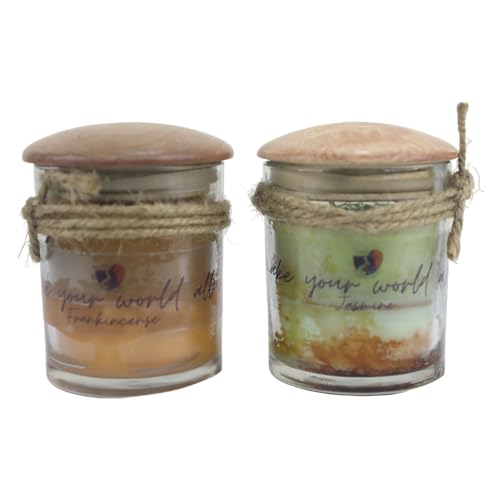 Alluring Artsy Alluring Relaxing Candle for Home Decor | Long Lasting | for Gifting (Transparent, Set of 2)