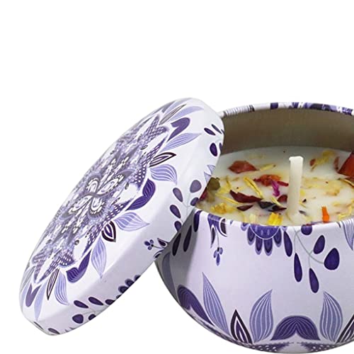 ATORSE® Scented Candles Gift Soy Wax Tin Candles Gift for Women Violet Flavour