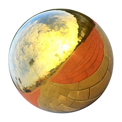 ATORSE® 304 Stainless Hollow Ball Seamless Mirror Ball Sphere Home Garden Gold 225Mm