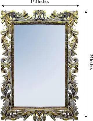 VAS Collection MDF Mirror Frame for Wall Decor,Bedroom,Living Room,Bathroom & Hallway,24"x17.5" (Multicolour)