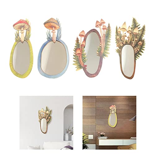 ATORSE® Wall Mirror Mushroom Shaped Farmhouse for Living Room Entryway Hallway A