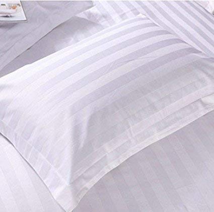 D.K TRADERS Original Reliance Fibber polycotton Stripe Pillow set (White, 20 X 30 inches)-single pec