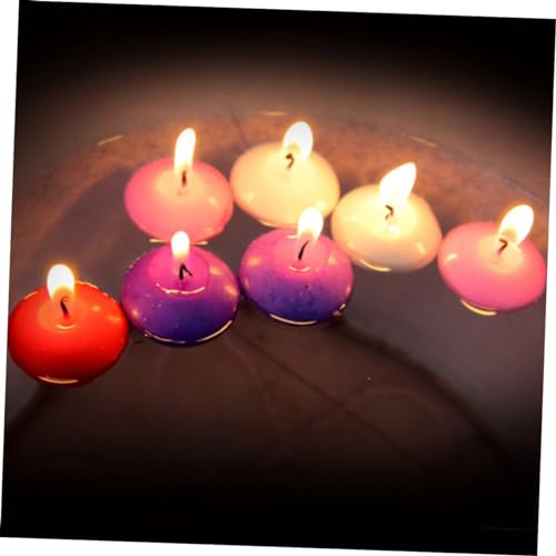 ABOOFAN 24pcs Smokeless Floating Candle Water Candles Paraffin Wax Candles Wedding Candle Candles for Wedding Disc Candles Floating Candle for Wedding Romantic Floating Candle Mini Candle