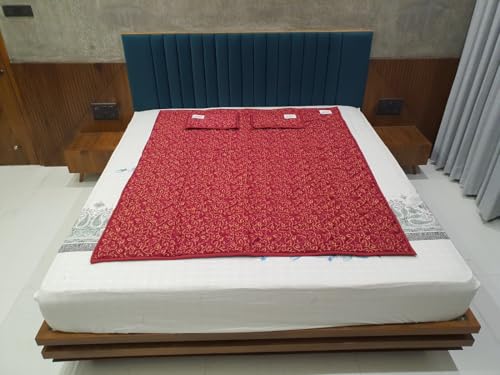 Cotton Double Bed Bio Magnetic Mattress Protectors (5x6 feet) Maroon