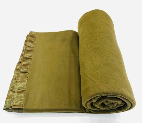 Bombay Dyeing All Season Very Soft & Cozy Light Weight Poly Acrylic Fleece Blanket. (Size : 220 cm x 150 cm) (Green)