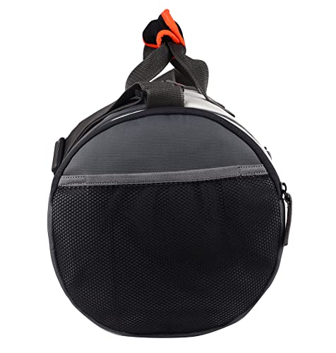 Gear Polyester Cross Training 22L Medium Water Resistant Travel Duffle Bag/Gym Bag/Sports Duffle For Men/Women - Grey Orange, 23.5 x 74 x 23.5 Centimeters