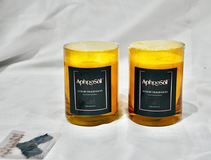 AphroSol Luxury Fragrances Scented Jar Candles Gift Set of 2 Jar Candles in Peach Box