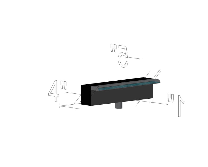 SS Cascade Waterfall, Stainless Steel Cascade Blade Nozzle, Water Descent, Water Blades, Water Fountain, Watersheet Fountain (2 ft)