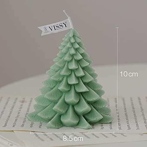 SECRET DESIRE Christmas Tree Wax Scented Candle Creative Curve Home Decor Prop Light Green