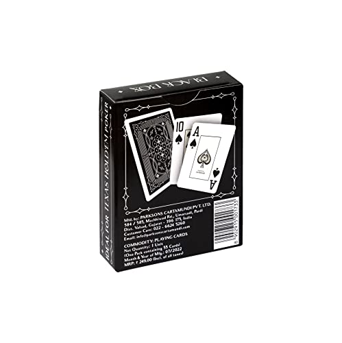 Parksons Cartamundi Private Limited-MH Black Box Poker Playing Cards, Classic, Black and White for All Ages,Pack of 1