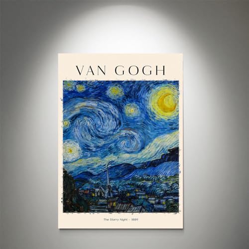 GADGETS WRAP Canvas Gallery Wrap Framed for Home Office Studio Living Room Decoration (11x17inch) - Van Gogh Starry Night Poster