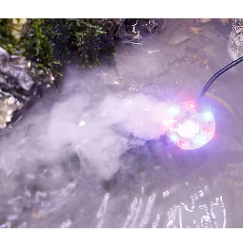 CALANDIS® Ultrasonic Mist Maker Fogger Ornament 12 Led for Fish Tank Birdbath Sink Pot