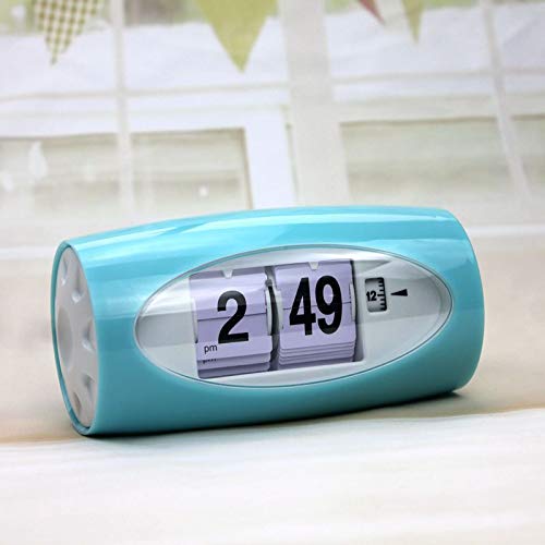 Flip Down Digital Table Clock Simple Modern Design Box Automatic Desktop Flip Desk Clocks Bedroom Creative Oval Clock Home Décor