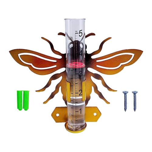 SECRET DESIRE Fence Mounting Landscape Glass Tube Animal Rain Gauge for Yard Backyard Lawn