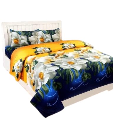 LA MANTTA Poly Cotton Printed Double Bedsheets with 2 Pillow Cover for Hotel, Home Etc (88X88 Inches)(RR-MULTI1)