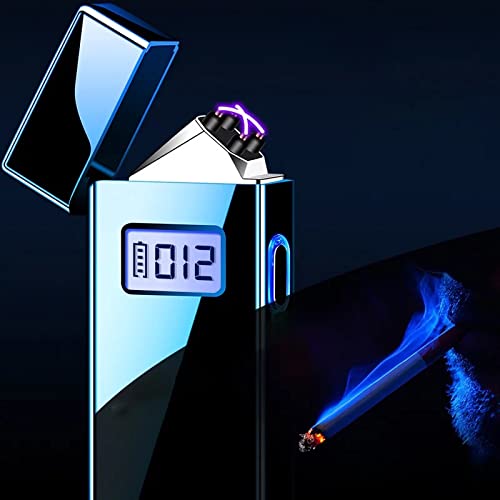 VOFFY 2022 New ARC Cigarette Lighter with LED Display Double Arc Plasma Electric Smoking Lighter USB Rechargeable Windproof Flameless LED Screen for Camping/Cigar/Candles/Cigarette/Hiking Arc Lighter