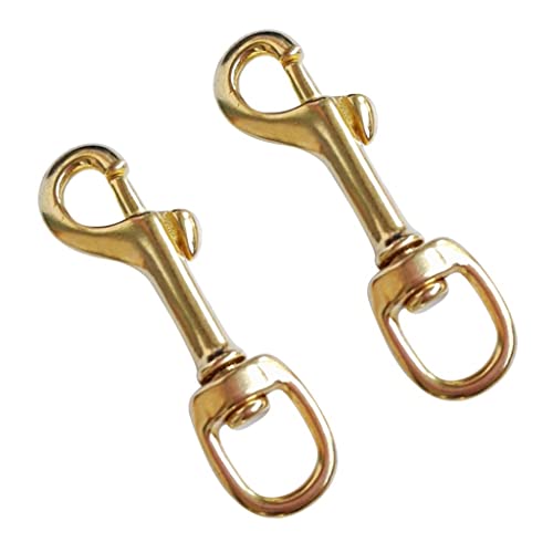 bnf® 2 Pieces Heavy Duty Pure Brass Swivel Eye Bolt Snap Spring Key Ring Hook Clip Buckle for Underwater Scuba Diving Dive Gear Equipment | Water Sports | Scuba & Snorkeling