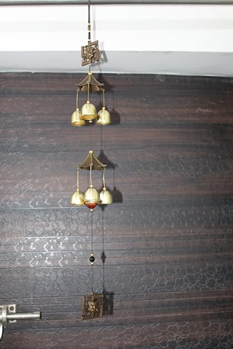 Wind Chimes for Home Balcony Garden Positive Energy, 2 Layered with 6 Bells Aluminium Windchime