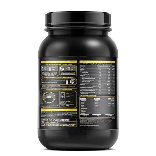 MuscleBlaze Whey Gold, 100% Whey Protein Isolate, Labdoor USA Certified, 30g Whey Protein Per Scoop (Rich Milk Chocolate, 1kg / 2.2lb)