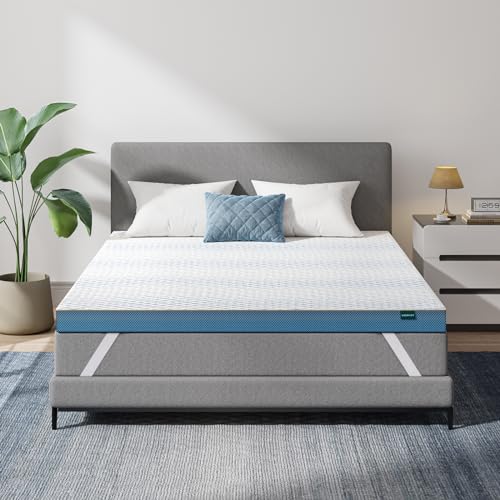 3 Inch Mattress Topper Twin XL with Blue Cover