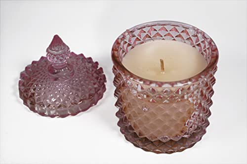 Arka Surya Crystals Beautiful Rose Scented Diamond Glass Jar Candle for Relaxing Addition to Your Home