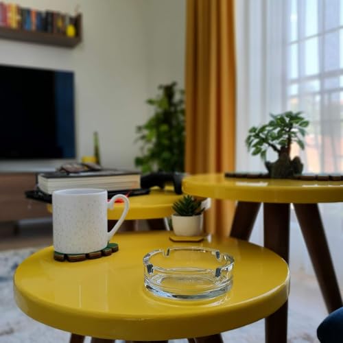 Banstar Crystal Quality Glass Ash Tray Home, Car, Balcony, Crystal Clear Big Size Square Ash Tray Box Crystal Quality Glass Ash Tray