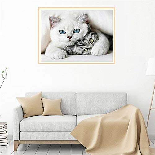 DIY 5D S10106 Cat 40X30 Full Embroidery tings Arts Craft for Home Wall Decor(S10106)-POOWE