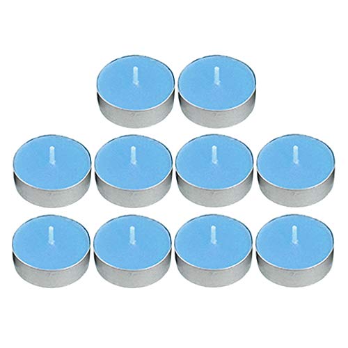 ATORSE® 10Pcs Smokeless Round Tealight Candles 3.5X1Cm Blue