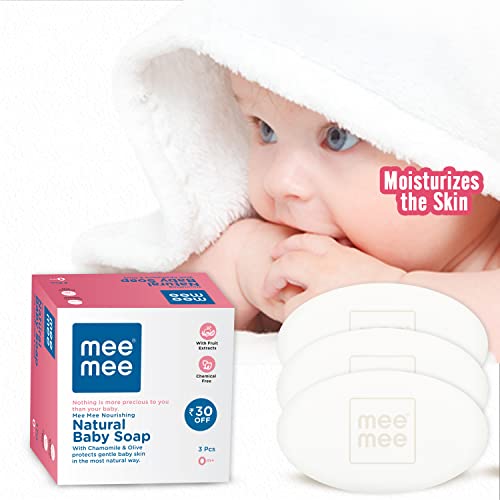 Mee Mee Nourishing Baby Soap with Almond & Milk Extracts 75g (Pack of 3)