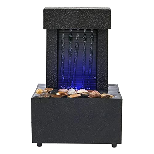 CALANDIS® Desktop Waterfall Fountain Water Flow with Led Zen Meditation Tabletop Decor