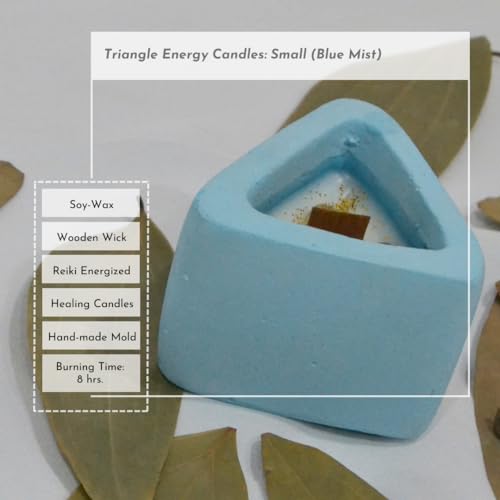 Triangle Energy Candle - Blue Mist (Rose, Small)