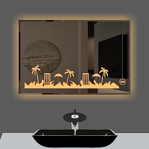 Spark Glass Rectangle LED Sensor Mirror - (White, Warm White, Mix Light) - (Size:18x24 Inch)