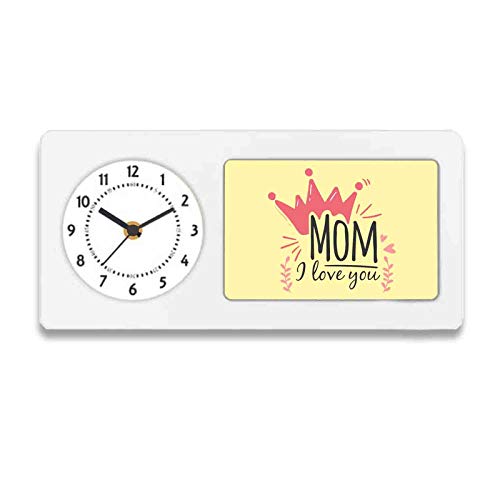 Designer Unicorn Desk/Shelf Clock with Attached Frame Mom I Love You 9.5 * 4.5 inches