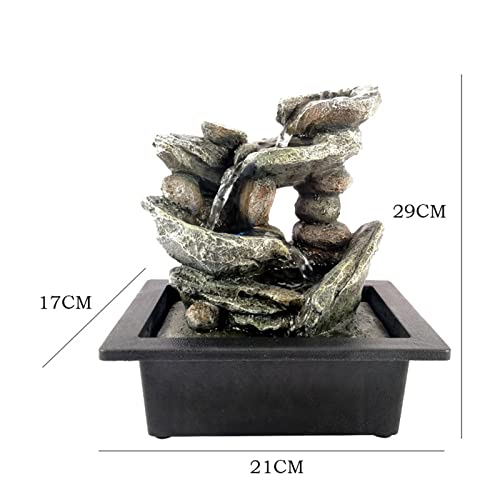 ATORSE® Waterfall Fountains Tiered Cascading Rock Falls Tabletop Water Fountain