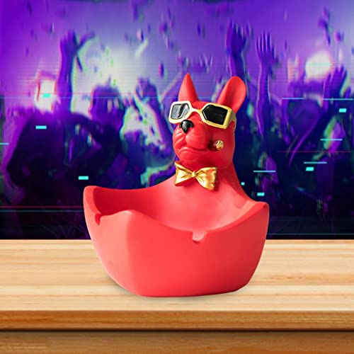 MYADDICTION Animal Figurine Ashtray Storage for Cigarettes Artware Office Decor Ornament Red