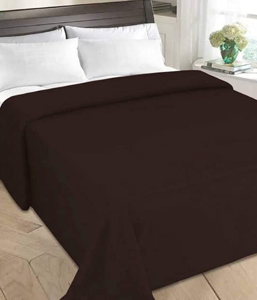 Wavva® Plain Fleece 2 Single Bed Blankets-Brown (Set of 2)