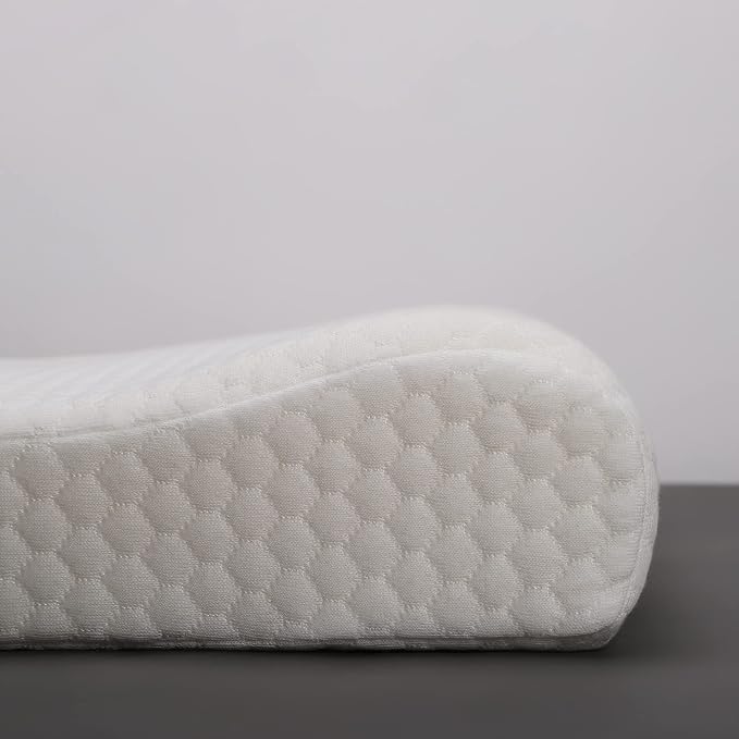 Click Tick Cooling Gel Infused Breathable Pincore Technology Countour Memory Foam Pillow (Standard, White, 2)