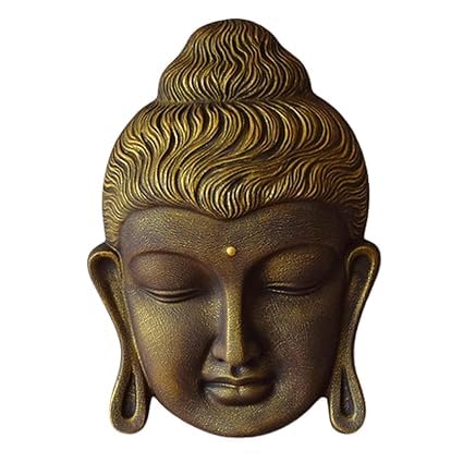 Shawshank 2.5 Feet Curly Buddha Head Wall Hanging Mural Showpiece for Home Entrance Decor, Office, Study Room -Idol Statue Buddha face Wall Mount/Buddha Curly Hair Face Wall Hanging