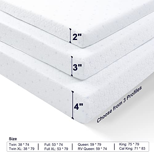 Ferlizer 4 Inch King Mattress Topper Cover, Bamboo Zippered Cover for Mattress Topper, Adjustable Straps, Removable and Washable