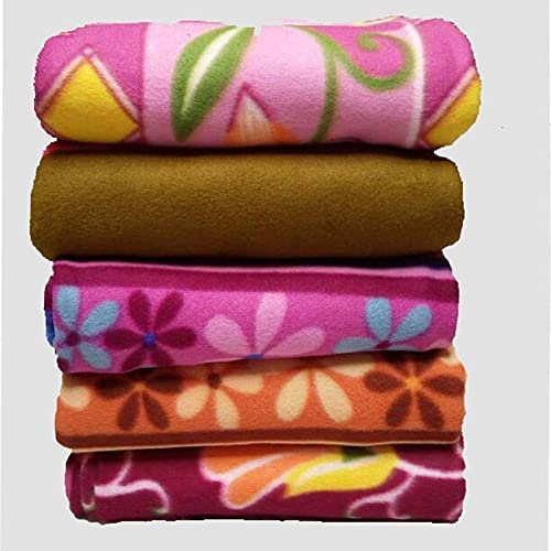 Bezzilish Home Latest Printed Polar Fleece Double Bed Blanket Pack of 5 (Multi-Color)