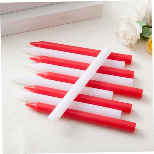 Alipis 20 Pcs Emergency Candle Outdoor Table Decor Scented Dinner Table Candles Long Screw Thread Candle Elegant Long Candles Wax Removal Art Decorate Banquet Red Paraffin Grace