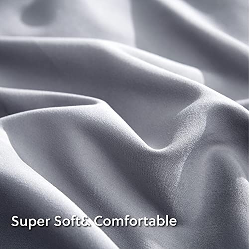 Bedsure Satin Sheets - Grey Satin Sheets Full for Hair and Skin, Gifts for Women